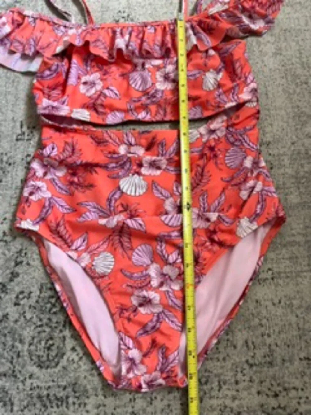 🧡3/$15 art class Floral One Piece Swimsuit Girls XL (14/16)